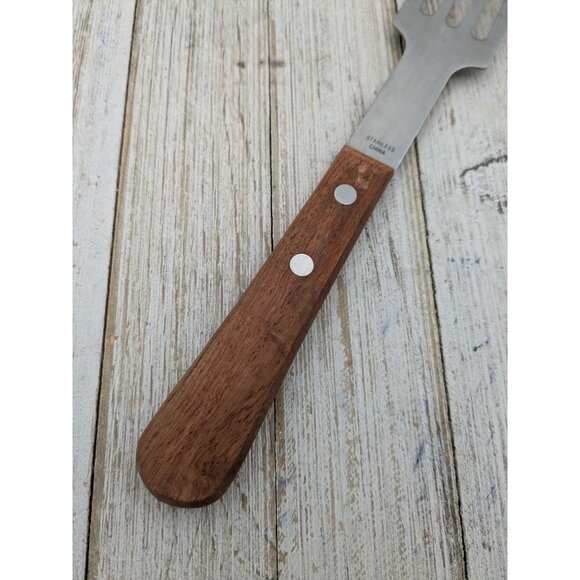 Stainless Steel Cake Brownie Spatula #1 Server Wood Handle 10" - Picture 6 of 9